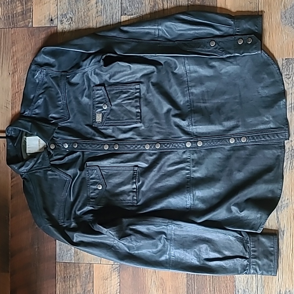 Diesel Unlined Sheep Leather Snap Closure Shirt/Shirt Jacket XL
